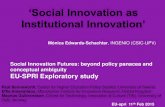 ‘Social Innovation as Institutional Innovation’ · SOCIAL INNOVATION literature How social practices are institutionalized? … to understand how change in social practices produce/construct