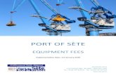 PORT OF SÈTE · with a grab bucket Mague Crane Quay G with a hook Peiner Crane Quays D & E with a hook The price covers rental of the grab buckets, power and all the related labour