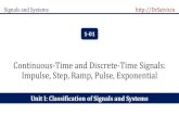 Continuous-Time and Discrete-Time Signals: Impulse, Step ...drsatvir.in/YouTube/BTEC-402/1-01.pdfOutline 1. Basic definitions 2. Continuous-time and discrete-time signals 3. Elementary