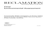 Final Environmental Assessment · FINAL ENVIRONMENTAL ASSESSMENT COMMUNITY WATER COMPANY OF GREEN VALLEY CENTRAL ARIZONA PROJECT WATER DELIVERY SYSTEM PIMA COUNTY, ARIZONA PREPARED