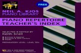 PIANO REPERTOIRE TEACHER’S INDEXDMITRI KABALEVSKY (1904-1987) Prelude, Op. 39, No.19 Level Three Piano Repertoire: Baroque & Classical, Romantic & 20th Century, Etudes (Level Three)