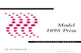 Model 1098 Press - Sonics & Materials, Inc. · 2016. 10. 10. · INSTRUCTION MANUAL • MODEL 1098 1 WARNING SAFETYPRECAUTIONS READBEFOREINSTALLINGORUSINGTHEEQUIPMENT Our systems