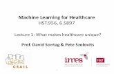 Machine Learning for Healthcare - MIT OpenCourseWare · 2020. 12. 30. · Outlinefor today’s class. 1. Briefhistory of AI and ML in healthcare. 2. Why. now? 3. Examples of how ML