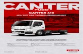 CANTER 413 - Fuso Australia 413 City...CANTER 413 4X2 / CITY CAB / MANUAL OR DUONIC DCT OUR SAFEST CANTER EVER WITH AEBS, LDWS AND ESP STANDARD CLASS LEADING TARE WEIGHT AND 30,000KM