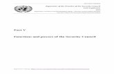 Part V Functions and powers of the Security Council · 2020. 7. 24. · Functions and powers of the Security Council . ... Nations and regional and subregional organizations in maintaining