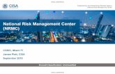 National Risk Management Center (NRMC) › cgsic › meetings › 2019 › platt.pdfJames Platt, CISA. September 2019. UNCLASSIFIED. UNCLASSIFIED. Overall Classification: Unclassified.