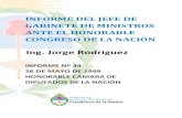 INFORME DEL JEFE DE GABINETE DE MINISTROS ANTE ...INFORME DEL JEFE DE GABINETE DE MINISTROS ANTE EL HONORABLE CONGRESO DE LA NACIÓN Ing. Jorge Rodriguez INFORME Nº 34 26 DE MAYO