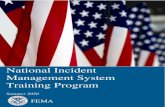 National Incident Management System Training Program · 2020. 12. 2. · Training Program Summer 2020 . NIMS Training Program 2 Table of Contents ... • NIMS Guideline for the National