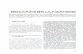 BERYLLIUM AND BERYLLIUM COMPOUNDS · 2018. 6. 28. · beryllium compounds is +2. Selected chemical and physical properties of beryllium, beryllium– aluminium and beryllium–copper