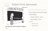 S-V Agreement PPT · Subject-Verb Agreement – Make the verb agree with the subject, not the subject complement. Ex: These exercises area way to test your ability to perform under