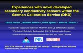 Experiences with novel developed secondary conductivity sensors … · Experiences with novel developed secondary conductivity sensors within the German Calibration Service (DKD)