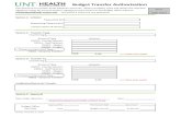 Budget Transfer Authorization - unthsc.edu · 2020. 1. 3. · D5050 - Fringes: D5331-Communication & Utilities D5350-Repairs and Maintenance 70001 - Revenue Transfer: D5371-Printing