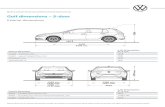 Golf dimensions – 5-door - Volkswagen · 2020. 1. 2. · Golf GTD and GTI Performance dimensions – 5-door Exterior dimensions GTD, GTD BlueLine, GTI, GTI Performance Length –