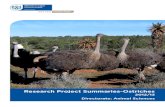 Research Project Summaries-Ostriches · 2016. 11. 7. · Research Project Summaries – Ostriches 2012/13 Contents Project Leader Page Nutrition and product quality 1 Die studie van