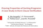 Proving Properties of Sorting Programs: A Case Study in Horn … · 2019. 6. 25. · Proving Properties of Sorting Programs: A Case Study in Horn Clause Verification E. De Angelis1,
