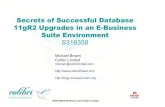 Secrets of Successful Database 11gR2 Upgrades in an E … · 2017. 9. 5. · Secrets of Successful Database 11gR2 Upgrades in an E-Business Suite Environment S316358 Michael Brown