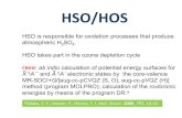 HSO/HOS - uni-wuppertal.de · HSO is responsible for oxidation processes that produce atmospheric H 2 SO 4. HSO takes part in the ozone depletion cycle Here: ab initio calculation