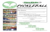 What is Pickleball? The Basics Fore Kicks Pickleball › Shared › images › pickleballflyer2018.pdf · Fore Kicks Pickleball Fore Kicks has up to six regulation size indoor Pickbleball