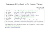 Summary of Synchrotron for Hadron Therapyerice2009.na.infn.it/TalkContributions/NodaSummary.pdf · Summary of Synchrotron for Hadron Therapy April 30, ‘09 Koji Noda 1. G.H. Rees