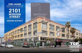 SUITES 100, 201, 205, 300 & 400 2101...2101 MISSION. STREET. FOR LEASE. SUITES 100, 201, 205, 300 & 400. MISSION DISTRICT. Corp. Lic. 01112906 . . touchstone. COMMERCIAL PARTNERS
