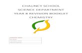 CHAUNCY SCHOOL SCIENCE DEPARTMENT YEAR 8 REVISION BOOKLET … · 2016. 5. 22. · YEAR 8 REVISION BOOKLET CHEMISTRY CHEMISTRY TOPICS Our planet Marvellous metals Chemical reactions