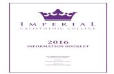 2016 Imperial Calisthenic College Information imperial calisthenic... · PDF file 2016. 2. 2. · 3! 2016!Classes!! Class!times!andvenues!may!change!occasionally!due!tohall!availability.!!Althoughclass!dates!andtimes!are!