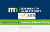 Support Plan Launch: Supervisor & Mentor Training Group 6...4 Supervisor and Mentor Training - Purpose Purpose: To prepare your agency for the MnCHOICES Support Plan launch Agenda: