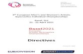 Directives · 2020. 12. 16. · Phone: Head Office Avenue de la Gare 12 CH - 1003 Lausanne +41 -21 613.10.20 info@europeangymnastics.org Directives FIG Event ID: 16636 9th European