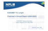 EUROMET TC Length Chairman’s Annual Report (2004/2005)resource.npl.co.uk/.../an_rep_2004_2005_ppt.pdf · before MRA 1996-1999 L.K3.2006 to be planned EUROMET.L-K4.PREV Diameter