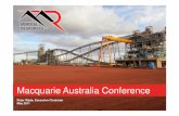 Macquarie Australia Conference...Production commencement Q3 2011 Initial planned production rate 4mtpa Christmas Creek BOO contract Macquarie Conference May 2011 11 Plant in ramp up