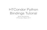 HTCondor Python Bindings Tutorial · 2017. 5. 2. · Python Bindings • In late 2012, I wanted better integration between HTCondor and python. • Existing attempts made for awful