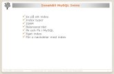 Innehåll MySQL Intro - Lnu.se · Sven Åke Johansson Institutionen för Datavetenskap, Fysik och Matematik Enamn Rec.nr Rec.nr Enamn Fnamn Adr Riktnr Tel Ort Albertsson 5 1 Dyvert