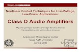 Class D Audio AmplifiersClass D Audio Amplifiers 607 Class D... · 2020. 10. 30. · Class D amplifier • Switching amplifier • High sound quality • Poor efficiency (25 %) gp