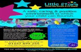 Little Stars - Just Childcare | Day Nursery | Home · 2018. 8. 23. · 01457 899 255 or email: little.stars@justchildcare.co.uk Part of the Just Childcare family of day nurseries
