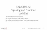 Concurrency: Signaling and Condition Variablescs.iit.edu/~khale/class/intro-os/s19/handout/lec10.pdf · 2019. 2. 20. · Concurrency: Signaling and Condition Variables Questions Answered