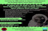 An Inquiry into the Death of Loreal Tsingine Human Rights ......For Information Contact: 928-871-7436 or visit or Jennifer Denetdale at jdenet@unm.edu OCT 19, 2017 | 8:00am-5:00pm