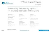 Understanding the Continuing Impact of 101 on Orange Book ...€¦ · Martin B. Pavane Shareholder Cozen O’Connor Understanding the Continuing Impact of 101 on Orange Book Listed-Method