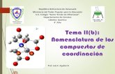 Tema II(b): Nomenclatura de los compuestos de coordinación › uploads › 4 › 0 › 1 › 0 › ...Tema 2: Compuestos de coordinación. Son los compuestos en los cuales el átomo
