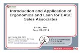 It d ti dA li ti fIntroduction and Application of Ergonomics and … · 2014. 10. 6. · It d ti dA li ti fIntroduction and Application of Ergonomics and Lean for EASE Sales Associates