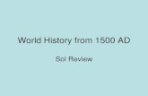World History from 1500 AD - Augusta County Public Schools · 2010. 1. 19. · world religions in 1500 a.d. •Judaism—Concentrated in Europe and the Middle East •Christianity—Concentrated