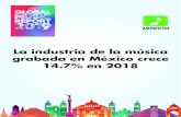 La industria de la música grabada en México crece 14.7% en 2018 · 2020. 11. 29. · Los ingresos totales en 2018 de la industria de la música grabada en México fueron de $154.54