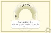 To investigate the people on board the . · PDF file Because the record-breaking Titanic was so famous (even before she set sail on 10th April 1912), the passenger list contained some