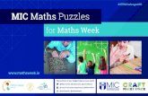 #STEMChallengesMIC MIC Maths Puzzles Maths Week.pdfTo celebrate Maths Week from Saturday 10 October to Sunday 18 October 2020, Mary Immaculate College (MIC) are bringing you lots of