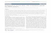 RESEARCH Open Access Performance of new BOC-AW … · 2017. 8. 26. · RESEARCH Open Access Performance of new BOC-AW-modulated signals for GNSS system Mustapha Flissi1*, Khaled Rouabah1,