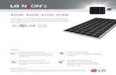 425W 420W 415W 410W - LG Electronics...MonoX® NeON), NeON®2, NeON®2 BiFacial won the “Intersolar AWARD” in 2013, 2015 and 2016, which demonstrates LG Solar’s lead, innovation