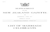 NEW ZEALAND GAZETTE · 2019. 6. 28. · 1354 THE NEW ZEALAND GAZETTE No. 513 Marriage Celebrants for 1977 The following list of Marriage Celebrants issued pursuant to the Marriage