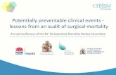 Potentially preventable clinical events - lessons from an audit of … · 2016. 7. 7. · Communication , handover , ASU & clinical supervision . Decision to operate ..either delay