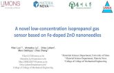 A novel low-concentration isopropanol gas sensor based on ......Yifan Luo1,3，Ahmadou Ly2，Driss Lahem2, Marc Debliquy1, Chao Zhang3 A novel low-concentration isopropanol gas sensor