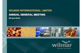 WILMAR INTERNATIONAL LIMITED ANNUAL GENERAL ......Volume (M MT) 23.5 24.6 Revenue 15,607.3 20,339.2 PBT 545.6 969.2 Oilseeds and Grains (Manufacturing and Consumer Products) Volume