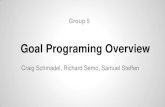 Goal Programing Overview - SUNY Cortlandweb.cortland.edu/matresearch/GoalProgramming.pdfGoal Programing Overview Craig Schmadel, Richard Semo, Samuel Steffen Group 5 . Goal Programming